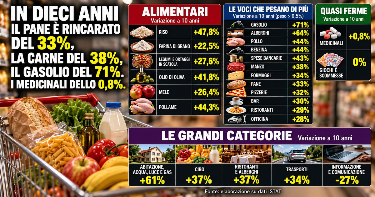 Il carrello della spesa: è salito tutto quello che non puoi rimandare
